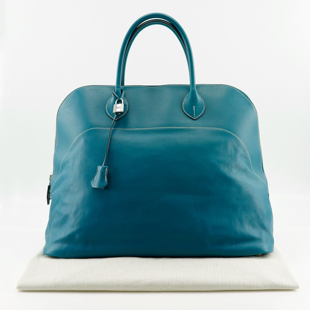 Hermes Bolide Relax 45 Turquoise Boston Bag