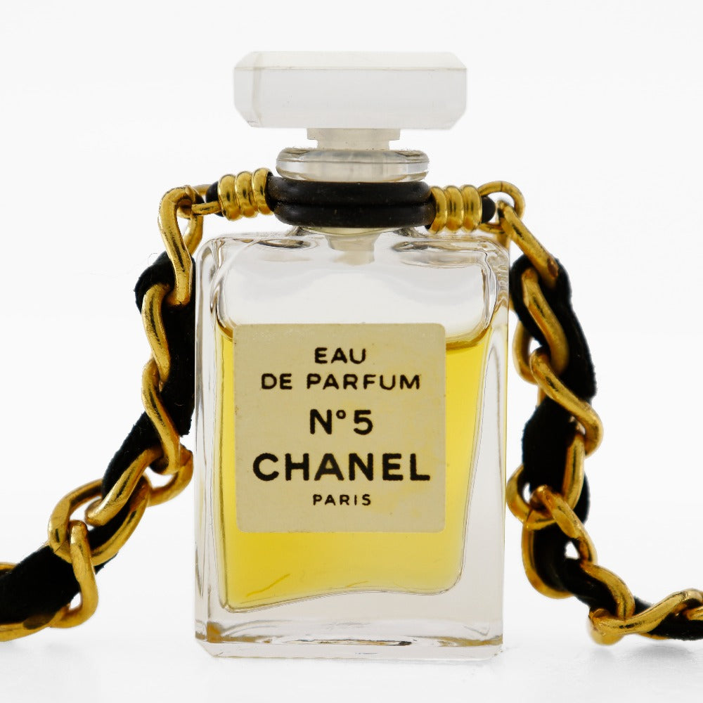 Chanel No.5 Perfume Bottle Necklace Gold Plated