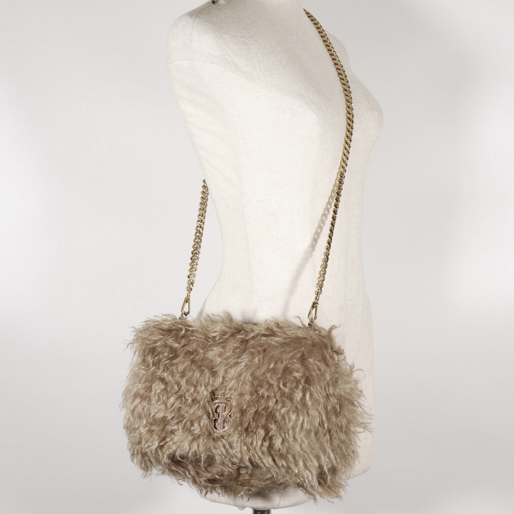 Burberry Lambskin Mohair Chain Shoulder Bag