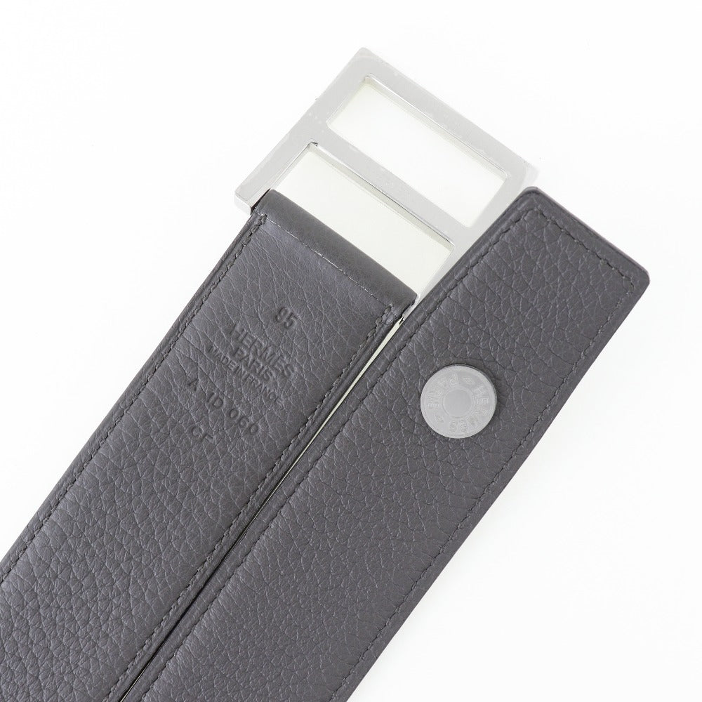 Hermes Taurillon Clemence Belt Gray