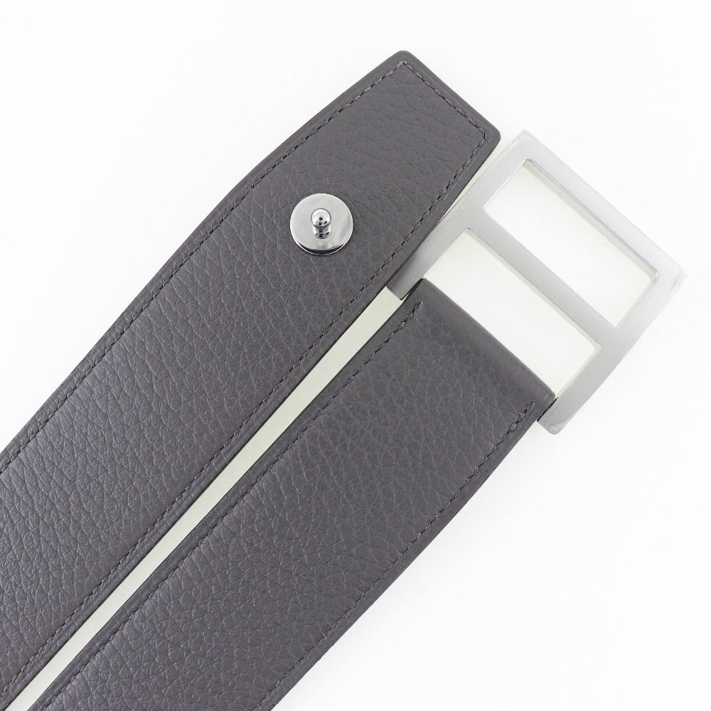 Hermes Taurillon Clemence Belt Gray