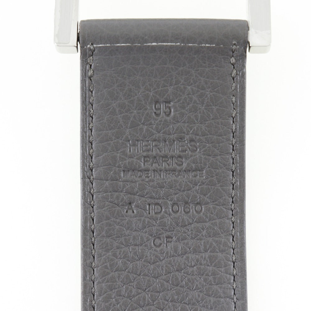 Hermes Taurillon Clemence Belt Gray