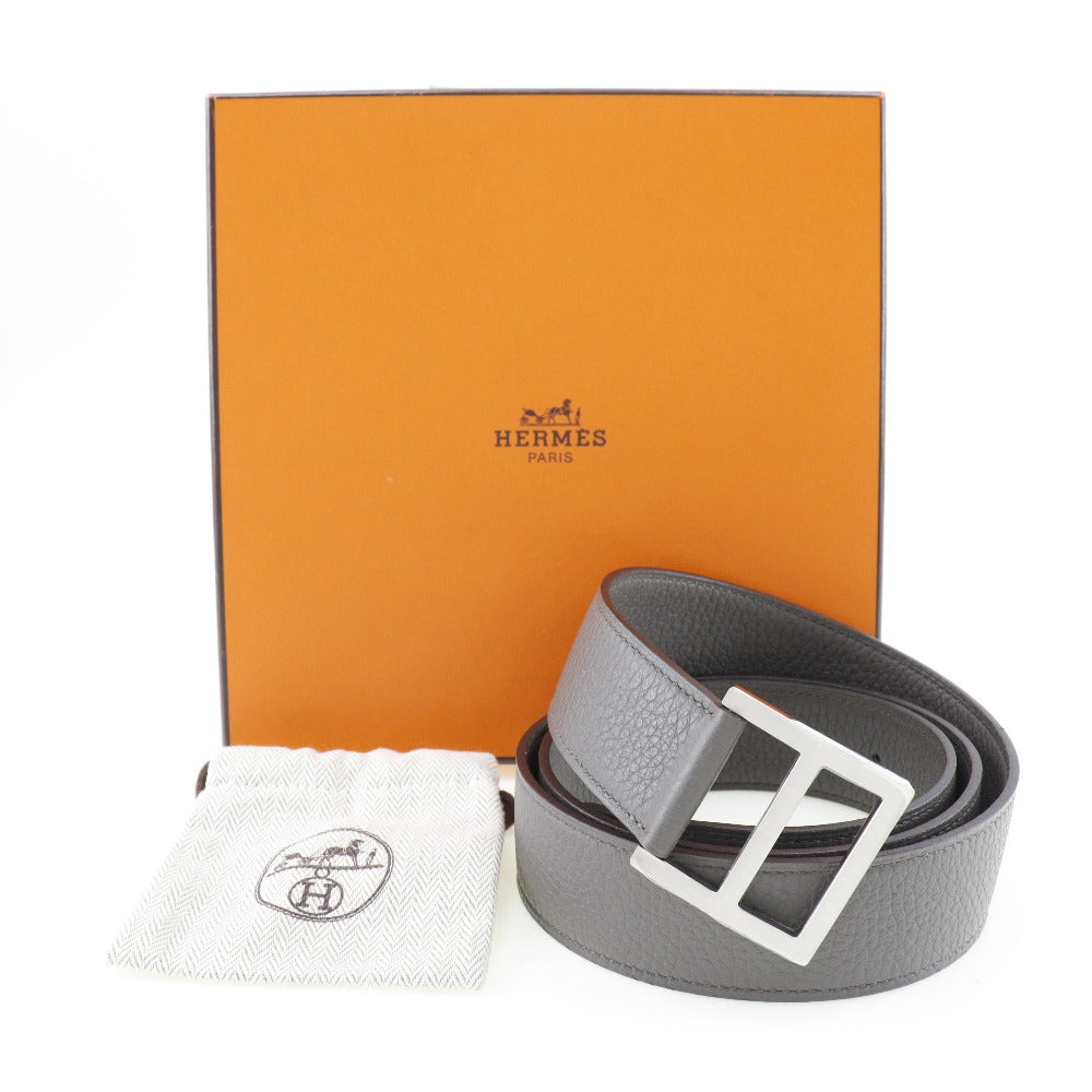 Hermes Taurillon Clemence Belt Gray