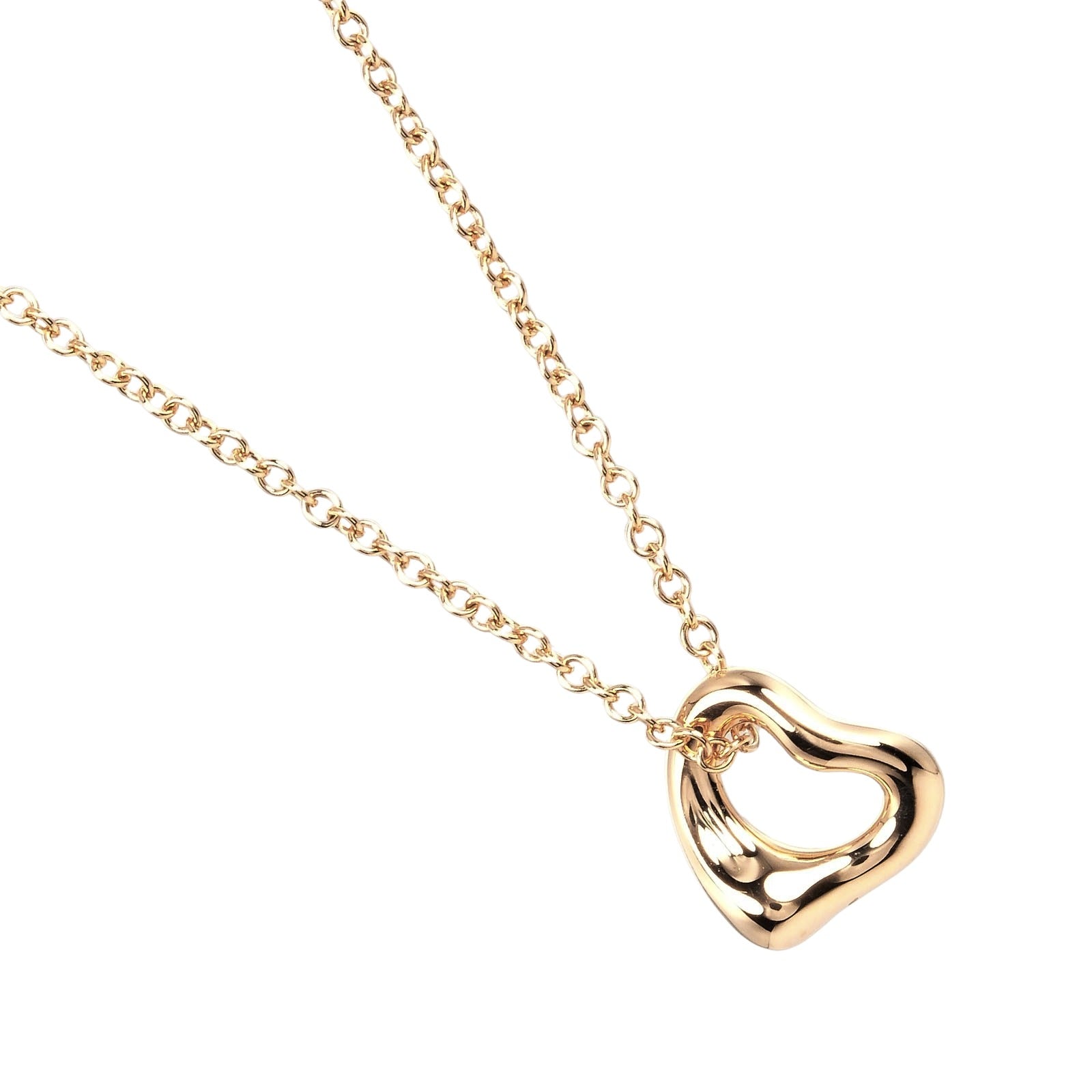 Tiffany & Co Open Heart Necklace K18 Pink Gold