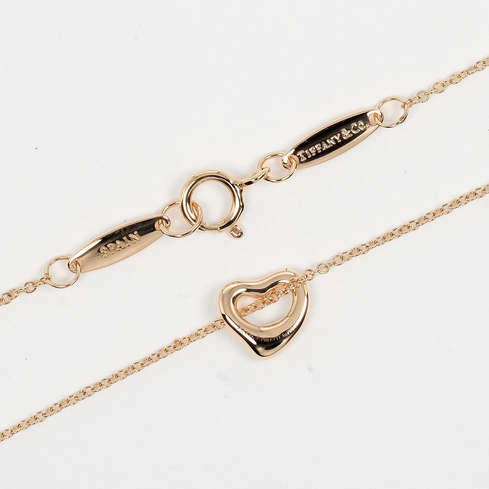 Tiffany & Co Open Heart Necklace K18 Pink Gold