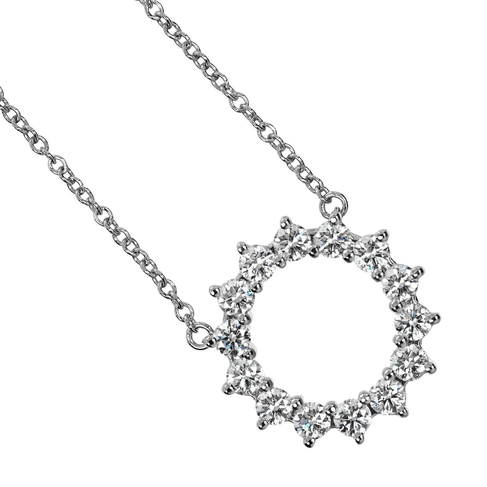 Tiffany & Co Platinum Diamond Open Circle Necklace