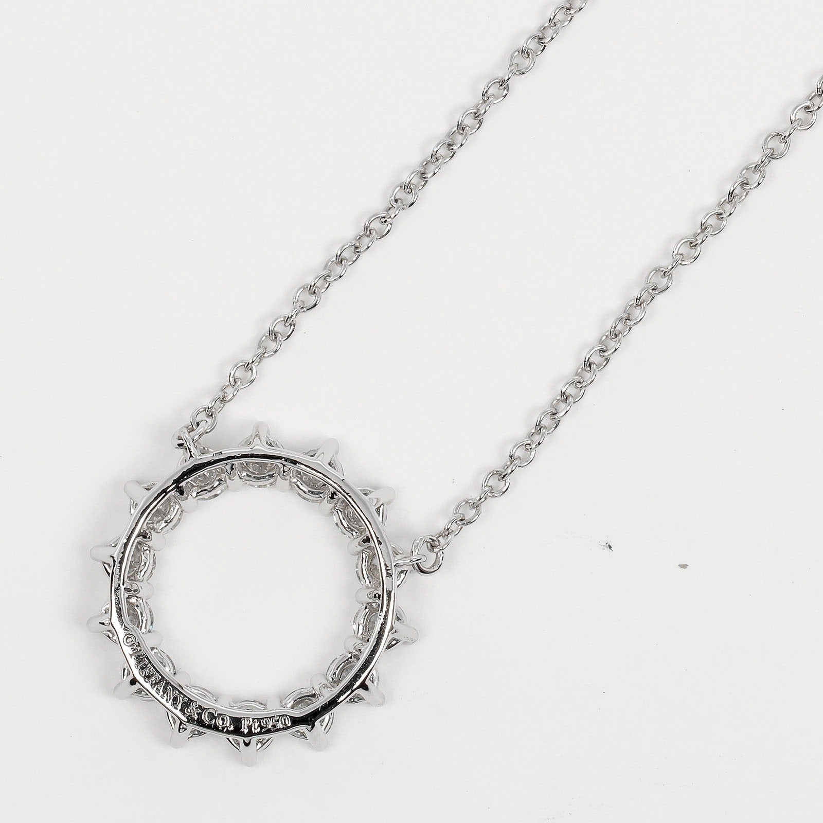 Tiffany & Co Platinum Diamond Open Circle Necklace