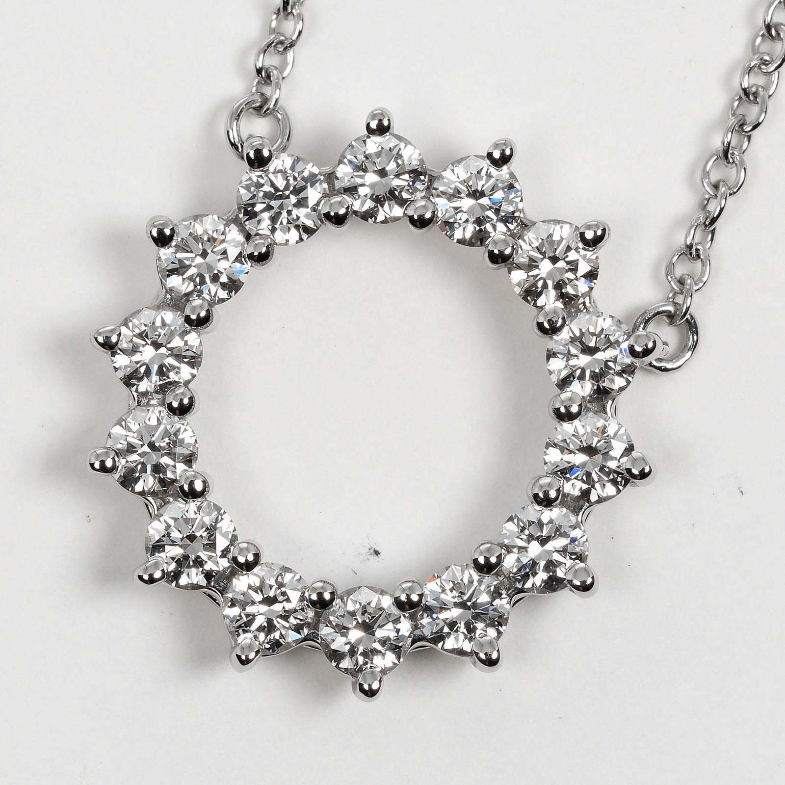 Tiffany & Co Platinum Diamond Open Circle Necklace