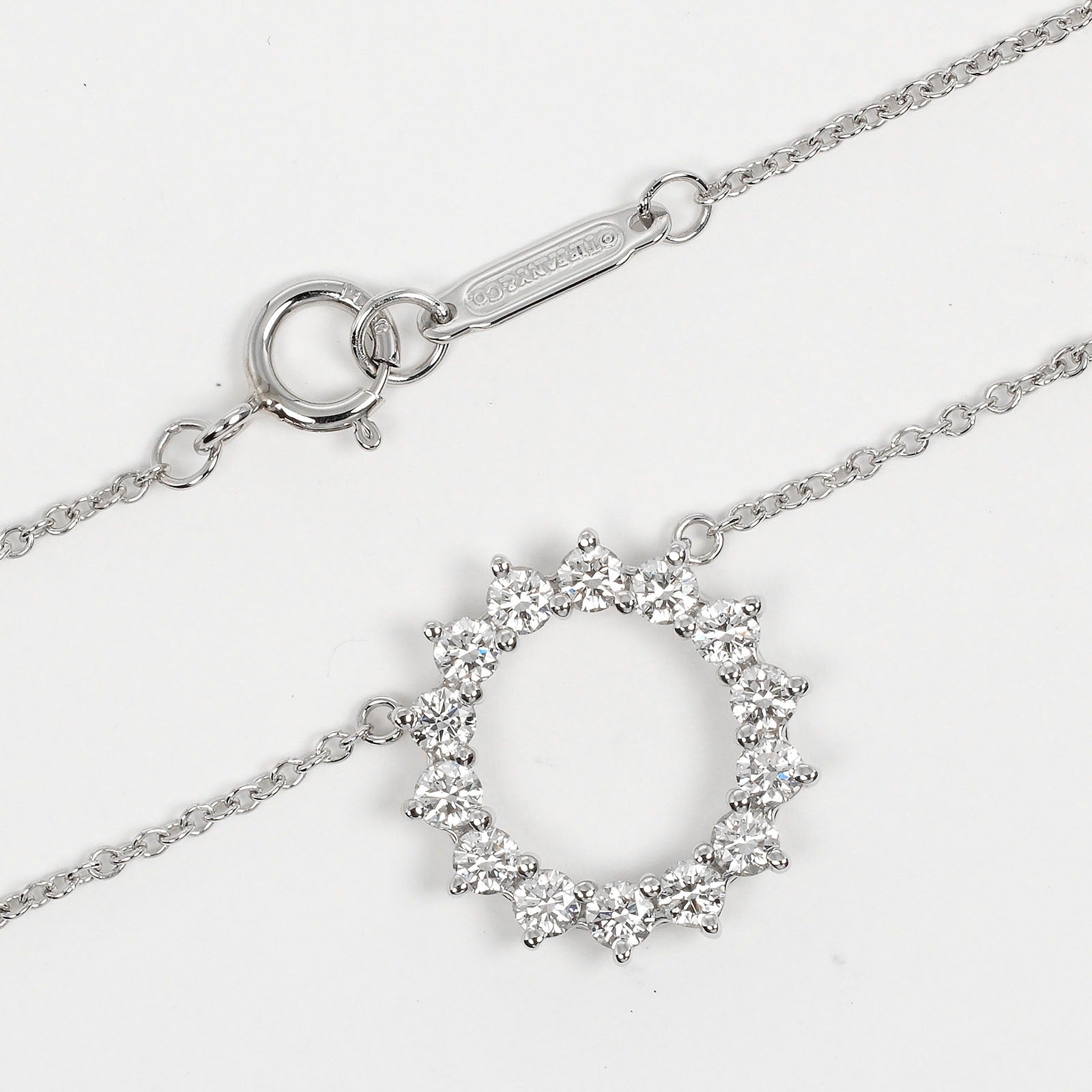 Tiffany & Co Platinum Diamond Open Circle Necklace