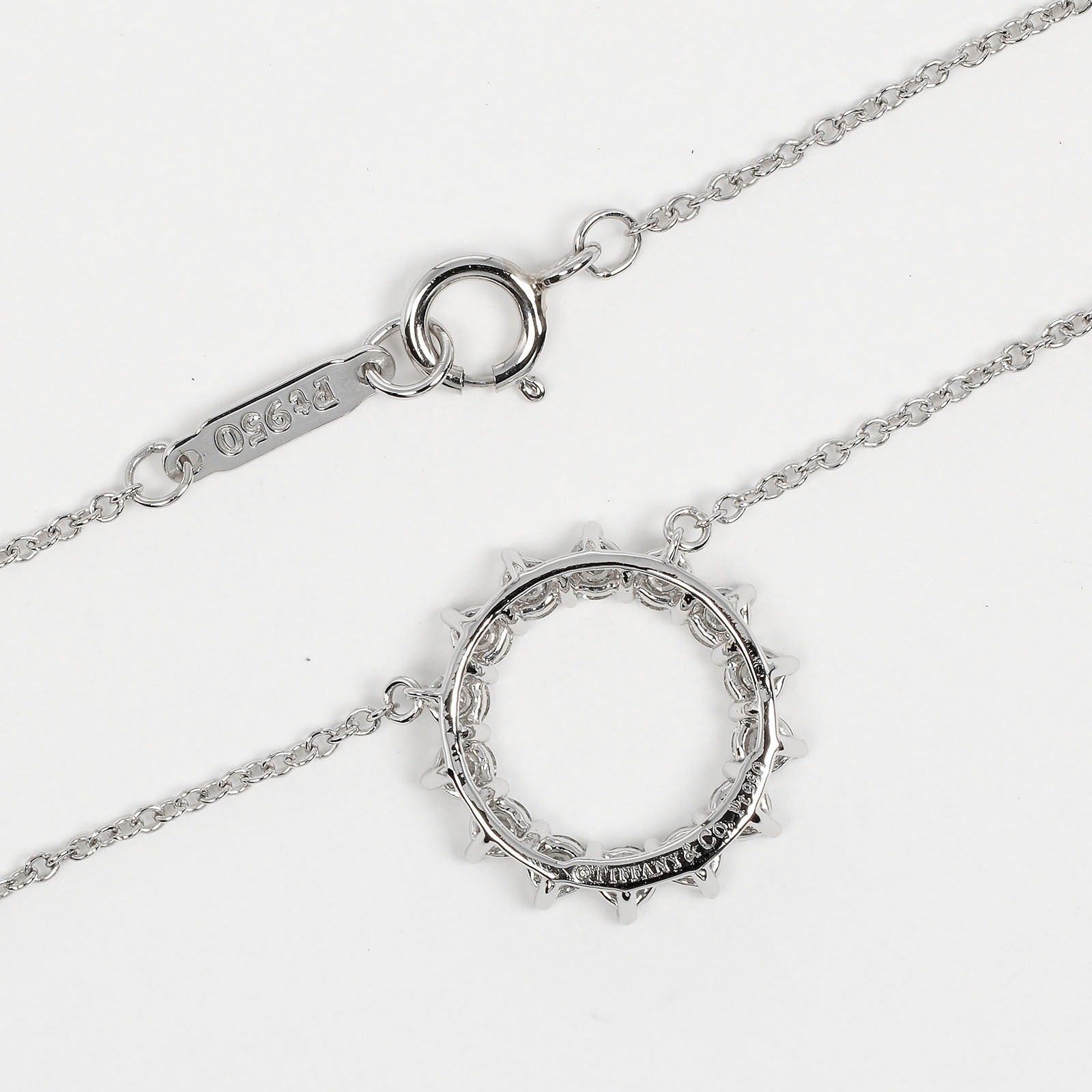 Tiffany & Co Platinum Diamond Open Circle Necklace