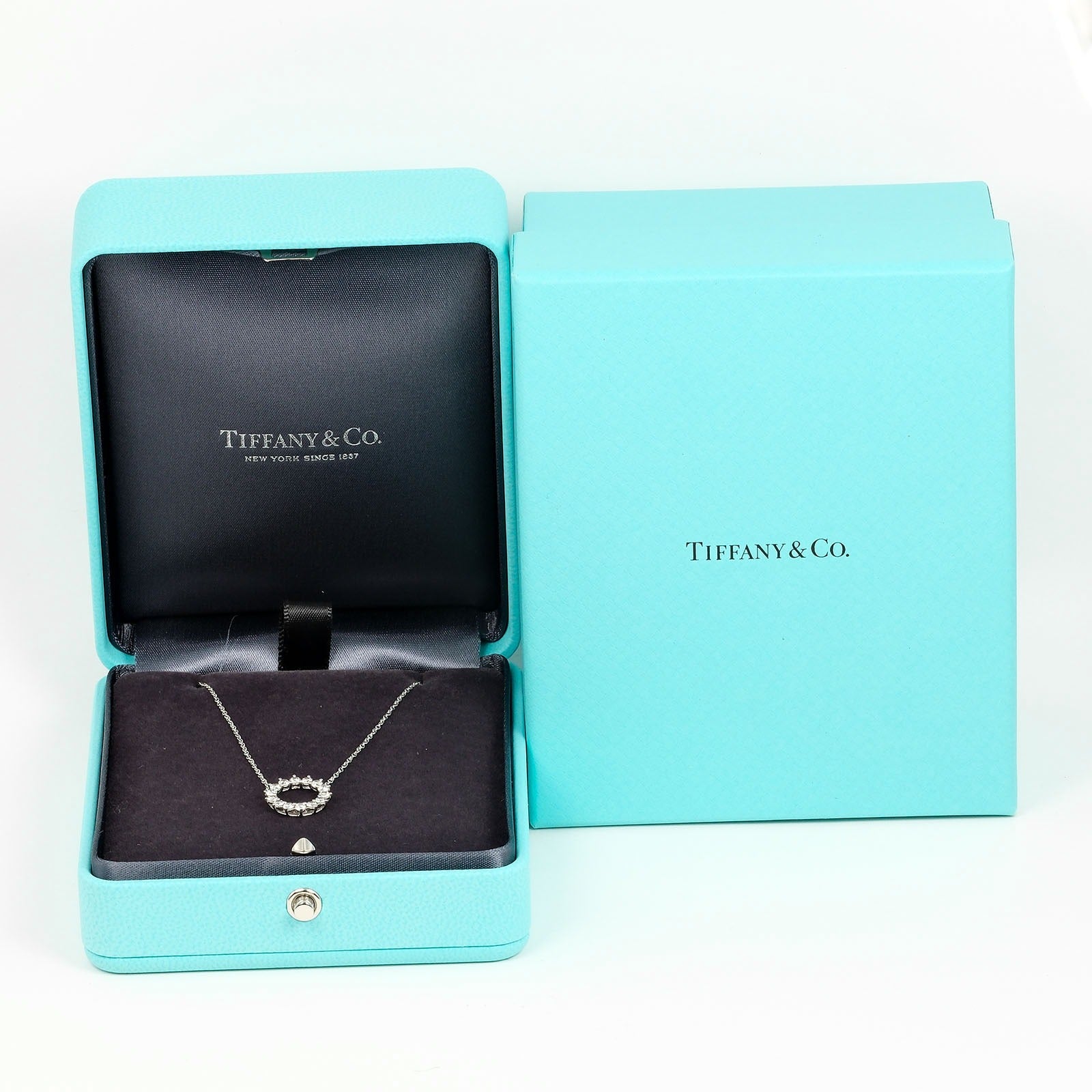 Tiffany & Co Platinum Diamond Open Circle Necklace