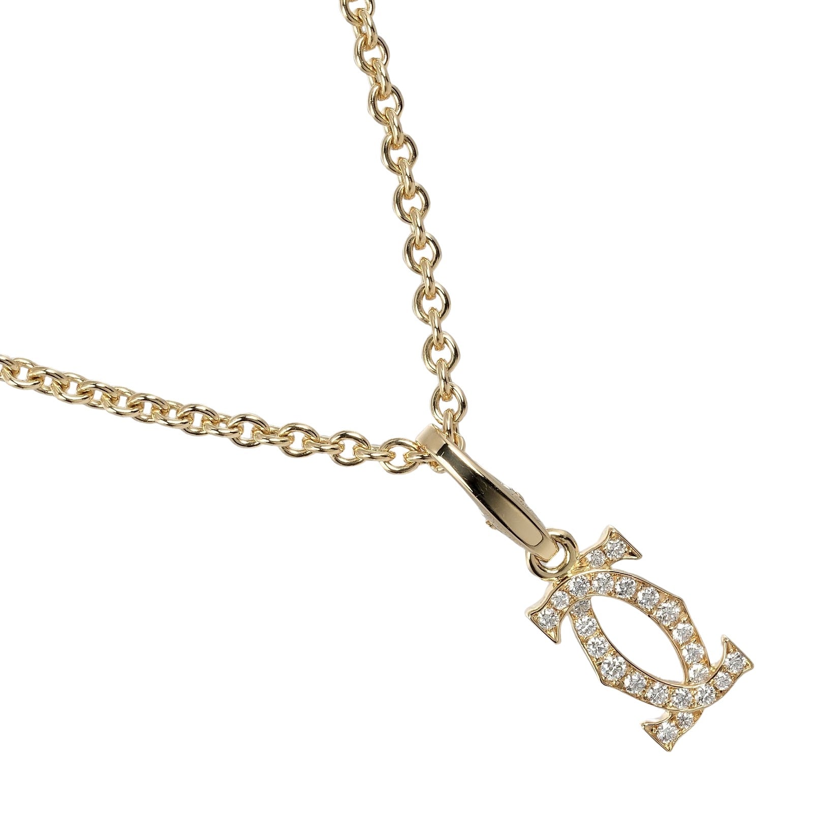 Cartier 2C Charm Necklace K18YG Diamond