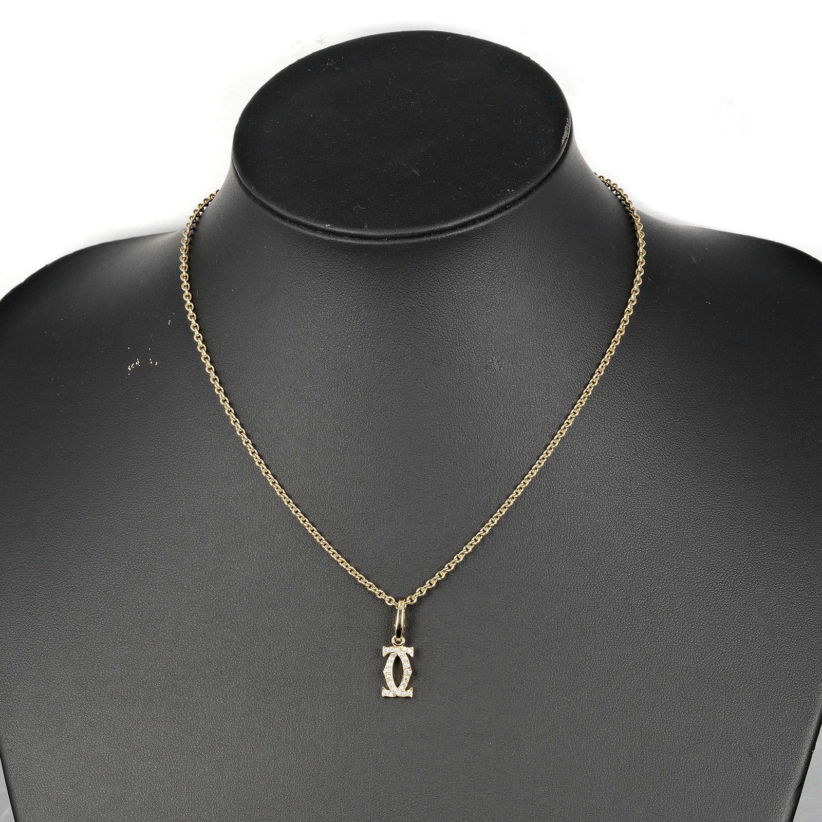 Cartier 2C Charm Necklace K18YG Diamond