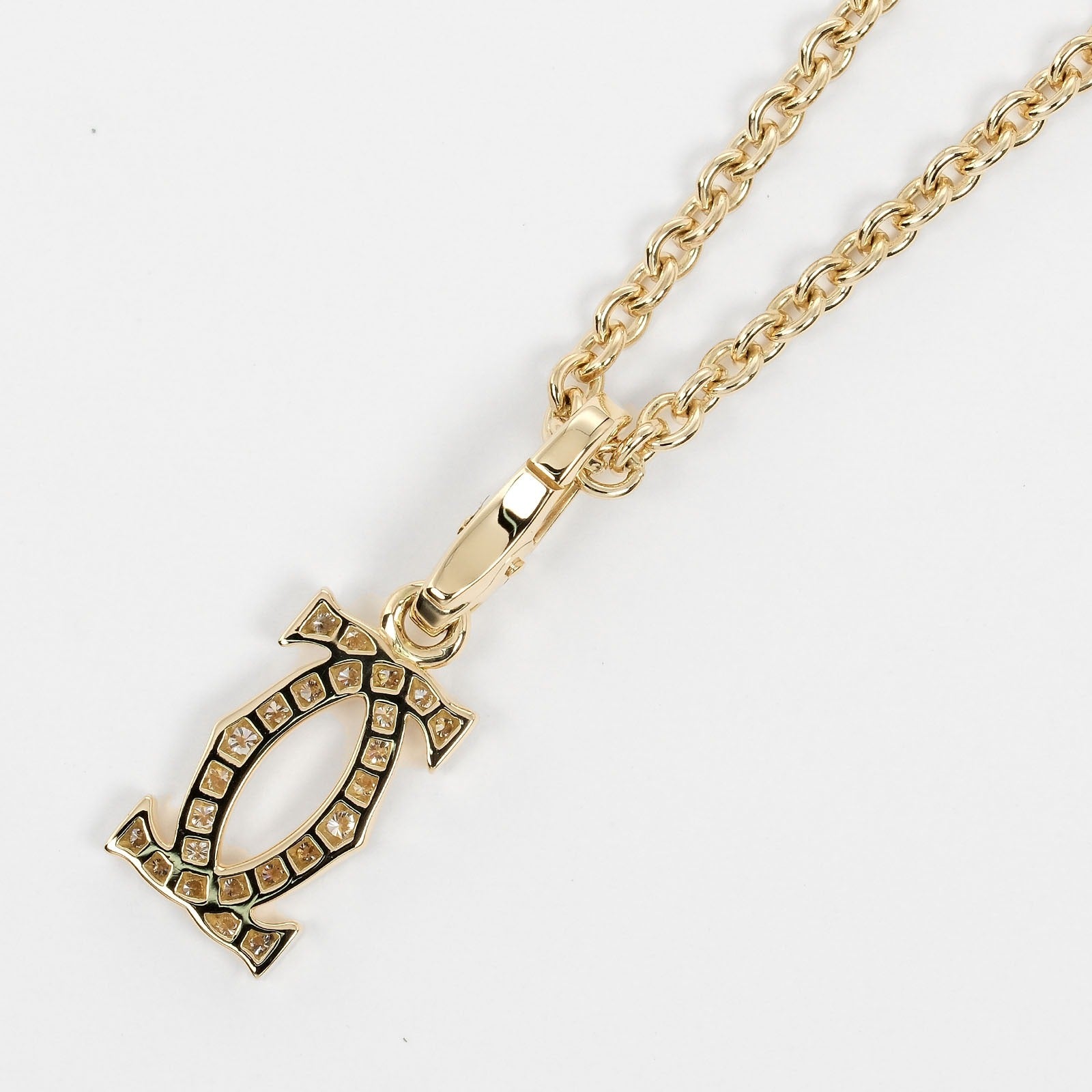 Cartier 2C Charm Necklace K18YG Diamond