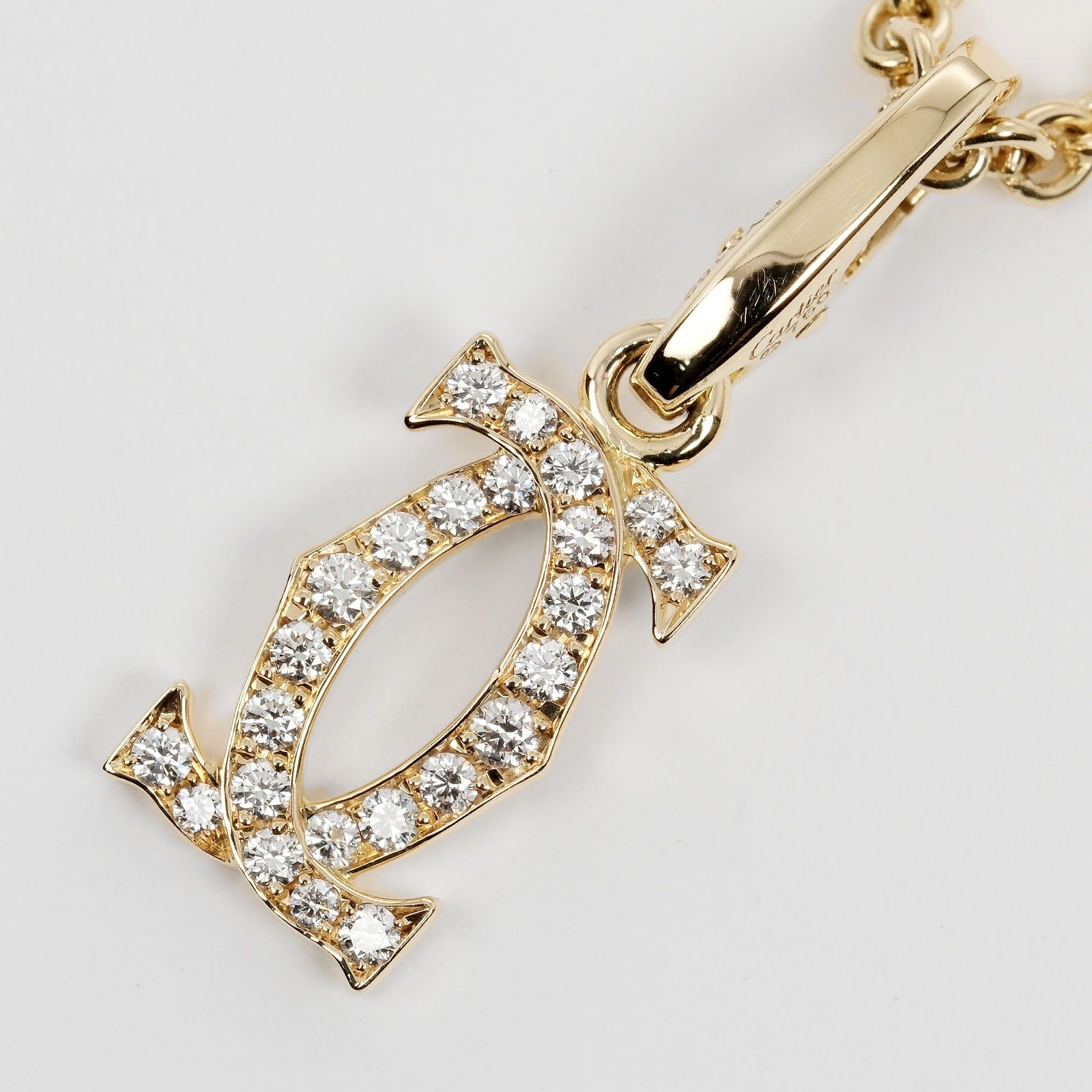 Cartier 2C Charm Necklace K18YG Diamond