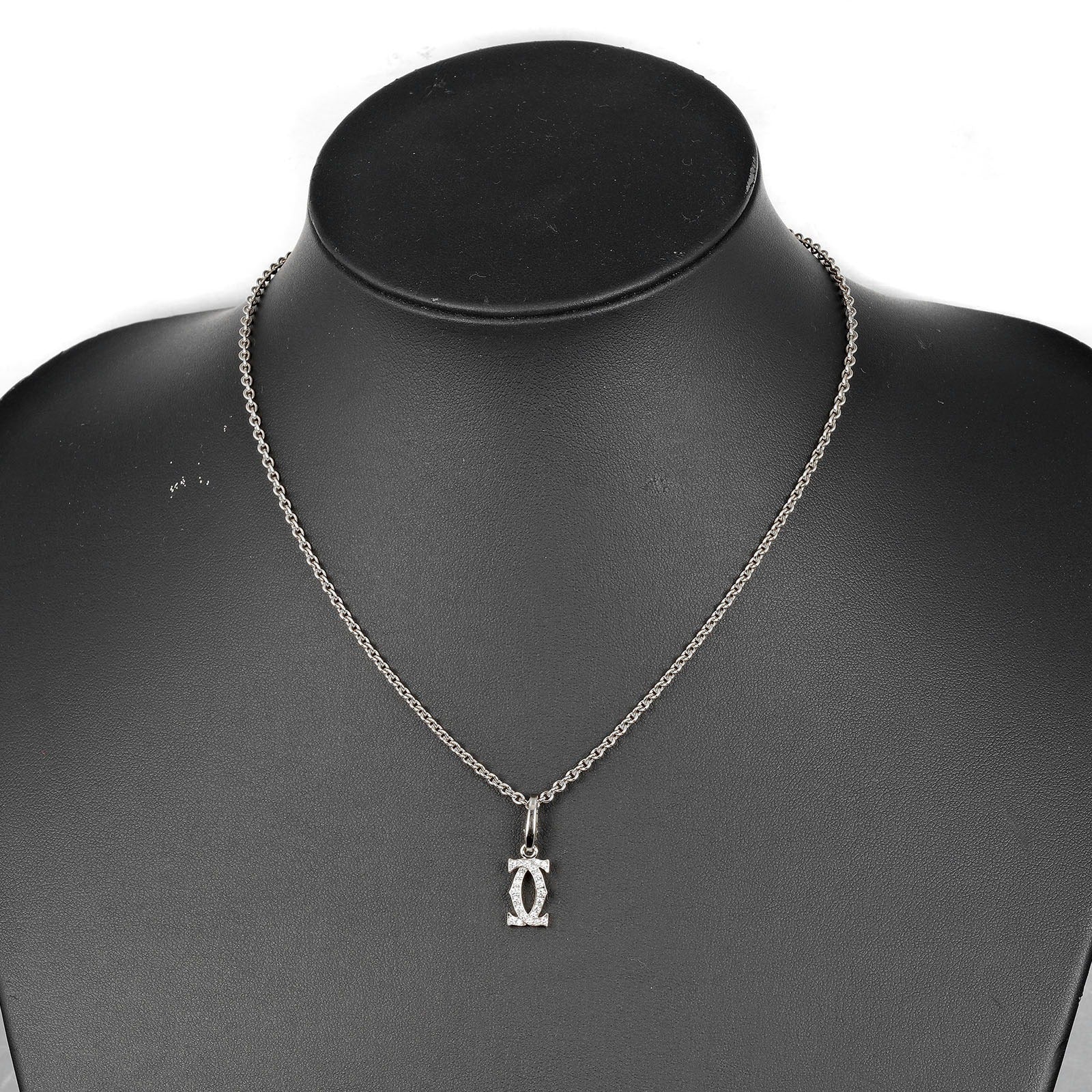 Cartier 2C Charm Necklace K18 White Gold Diamond