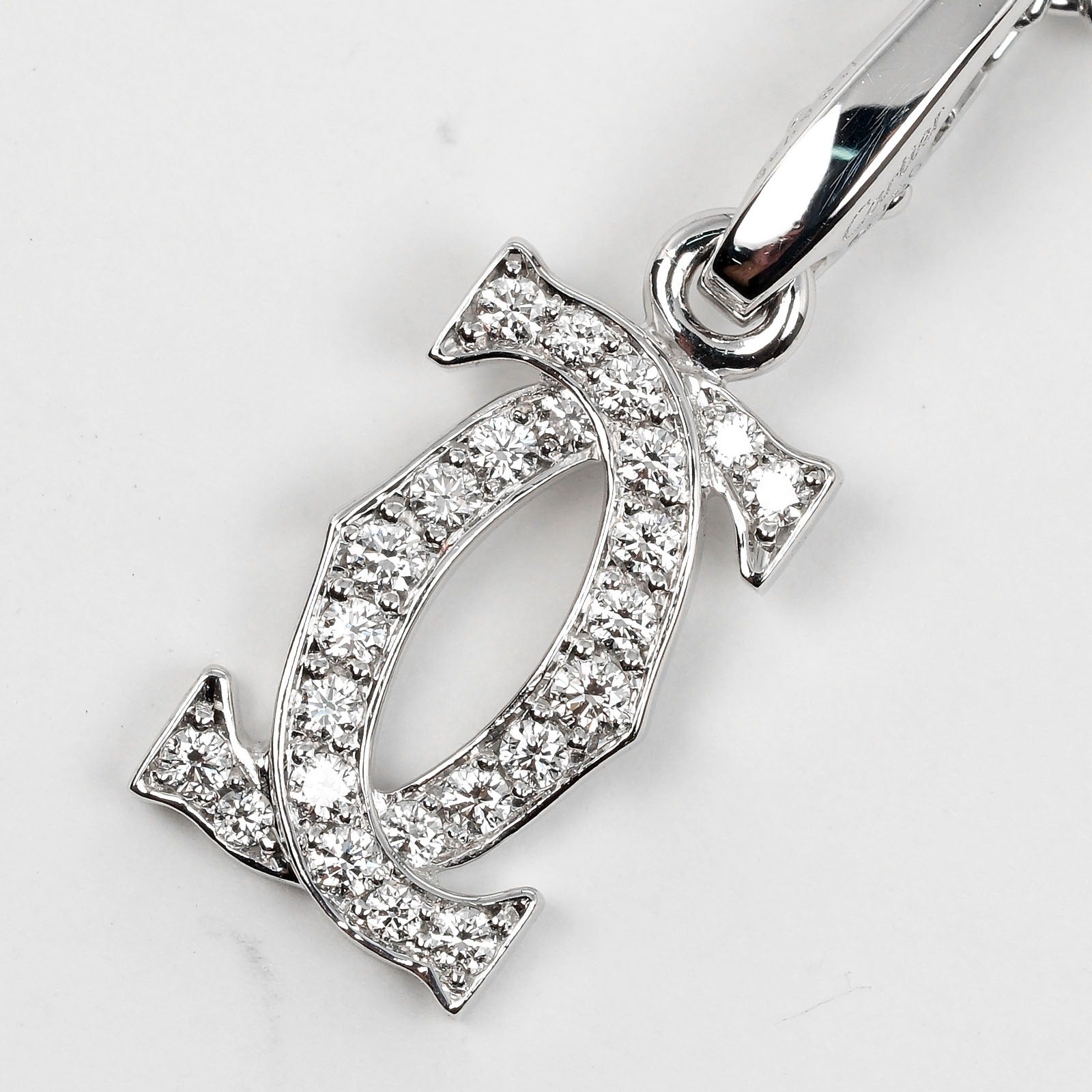 Cartier 2C Charm Necklace K18 White Gold Diamond