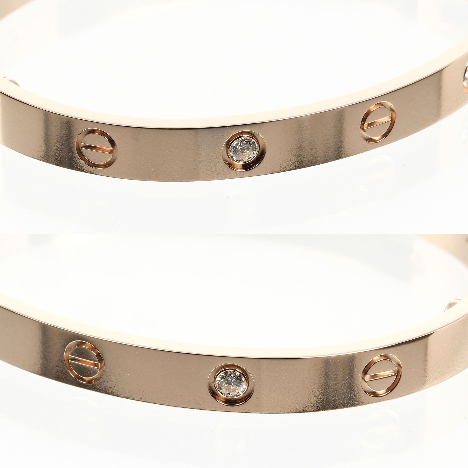 Cartier 18k Gold Diamond Love Bracelet Metal Bracelet in Great Condition