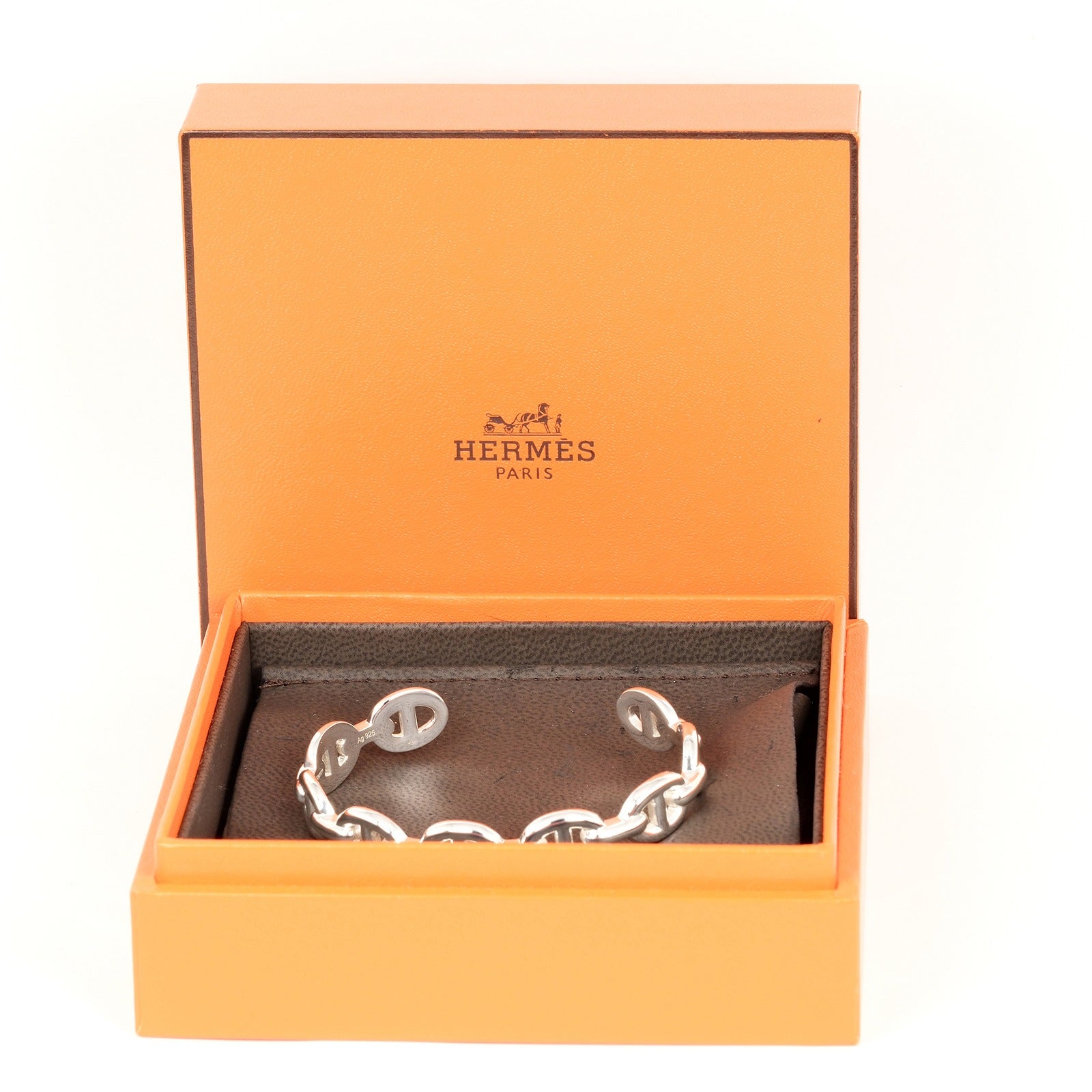 Hermes Silver 925 Chain D'Ancre Bracelet