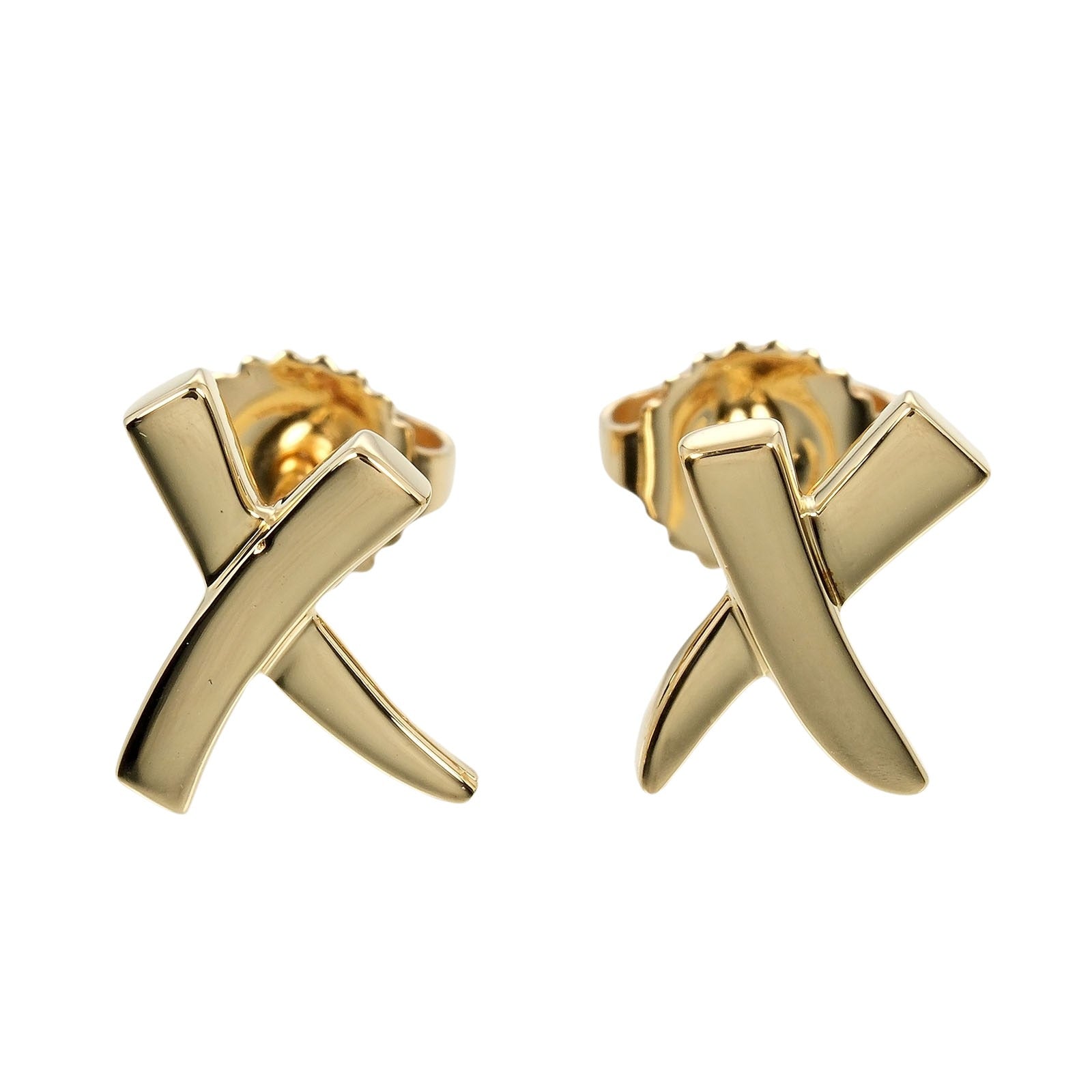 Tiffany & Co K18 Yellow Gold Kiss Earrings