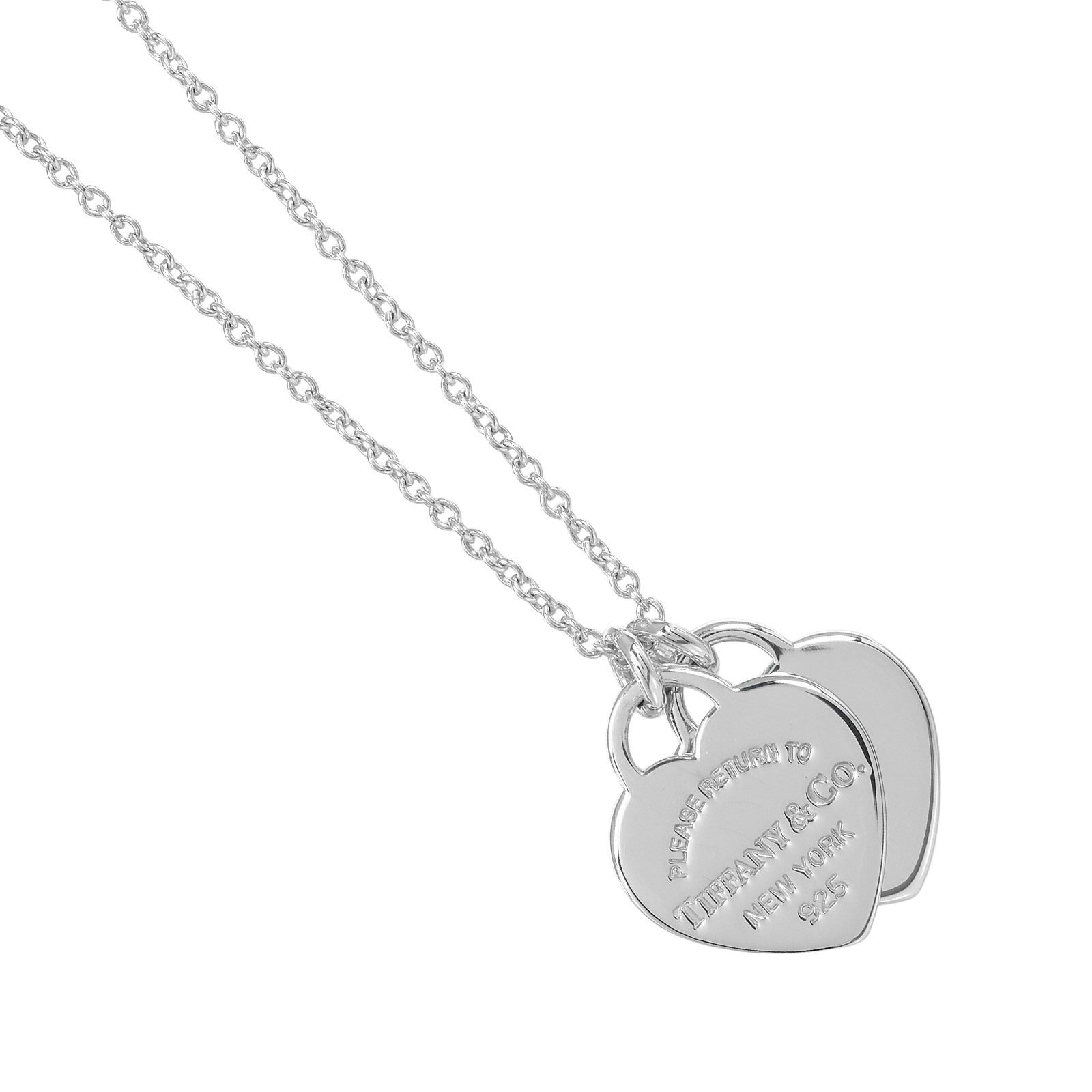 Tiffany Return to Tiffany Double Heart Tag 925 Necklace