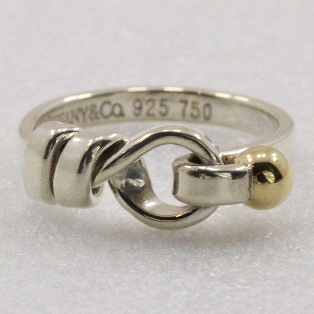 Tiffany & Co Silver 925 K18 Gold Hook & Eye Ring