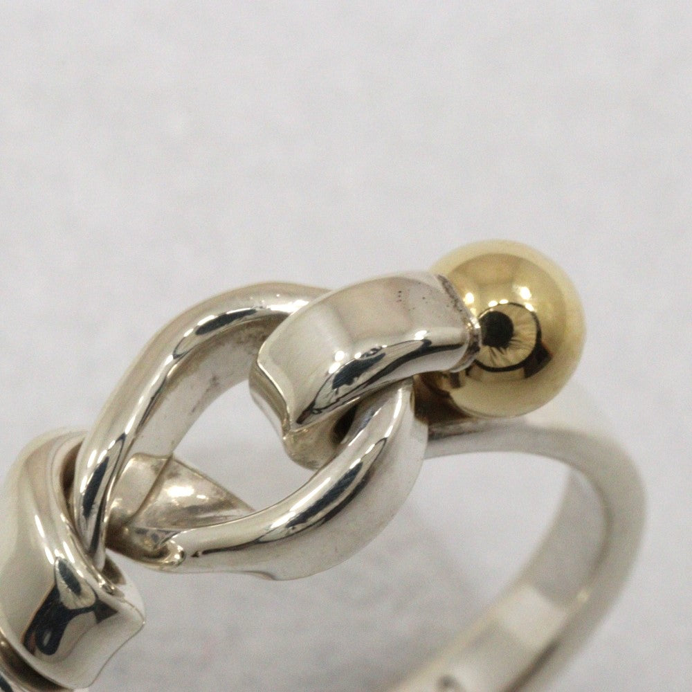 Tiffany & Co Silver 925 K18 Gold Hook & Eye Ring