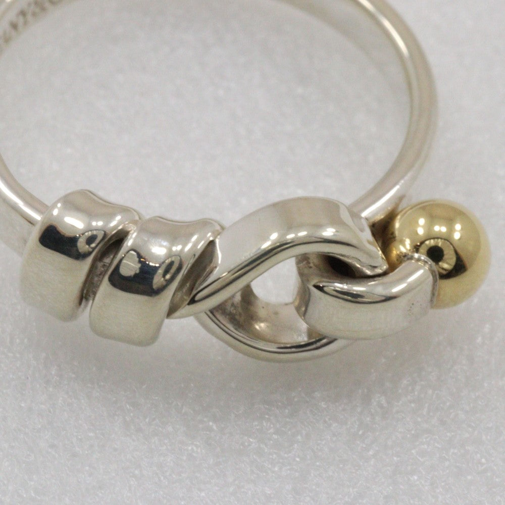 Tiffany & Co Silver 925 K18 Gold Hook & Eye Ring