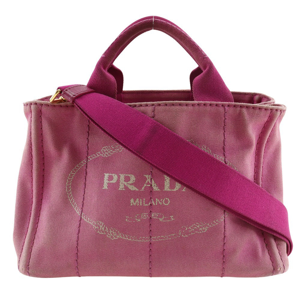 Prada Canapa Mini Canvas Handbag 2WAY Pink