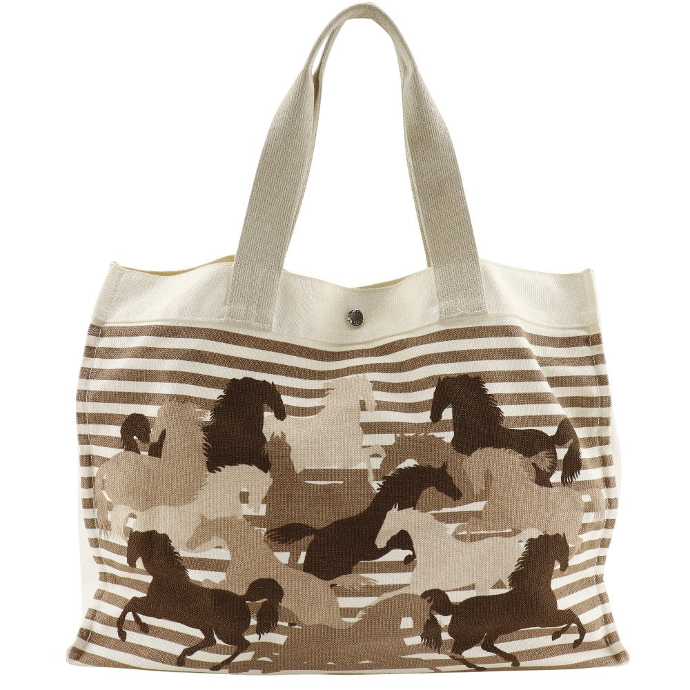 Hermes Chevaux Canvas Tote Bag