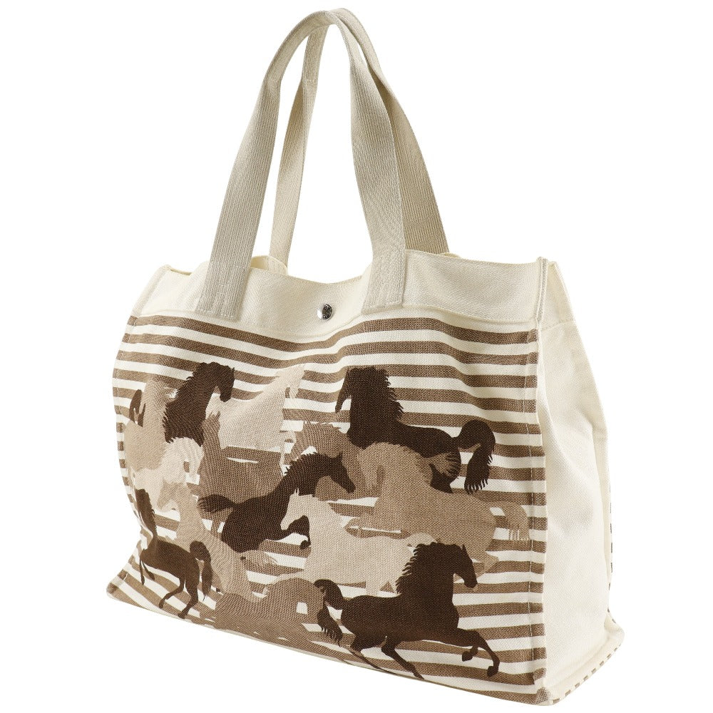 Hermes Chevaux Canvas Tote Bag