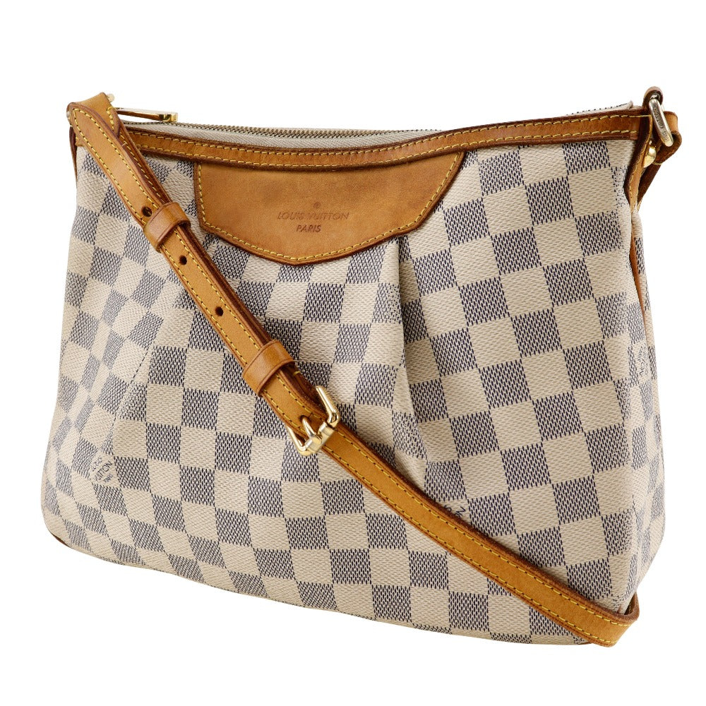 Louis Vuitton Damier Azur Siracusa PM  Canvas Crossbody Bag N41113 in Good Condition