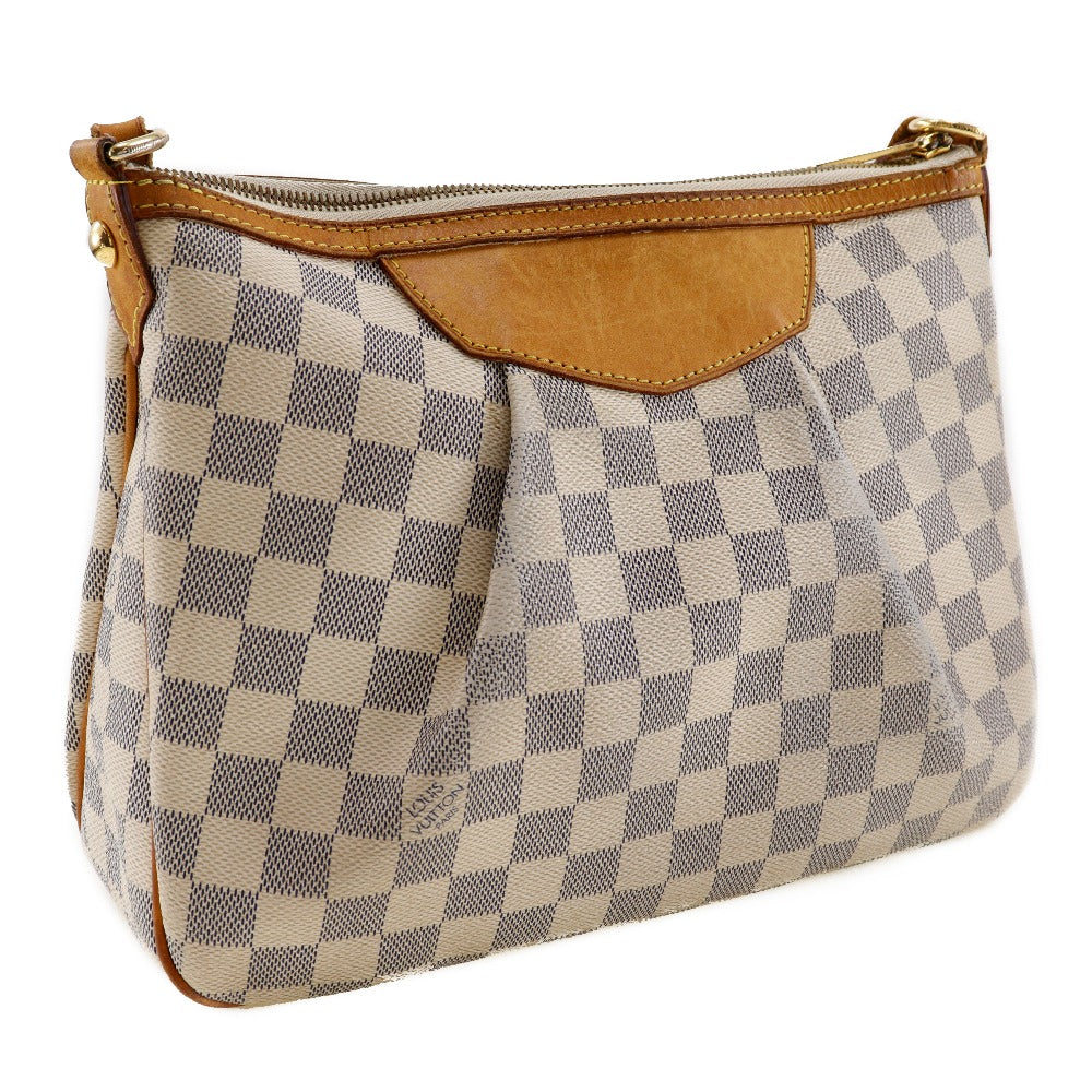 Louis Vuitton Damier Azur Siracusa PM  Canvas Crossbody Bag N41113 in Good Condition