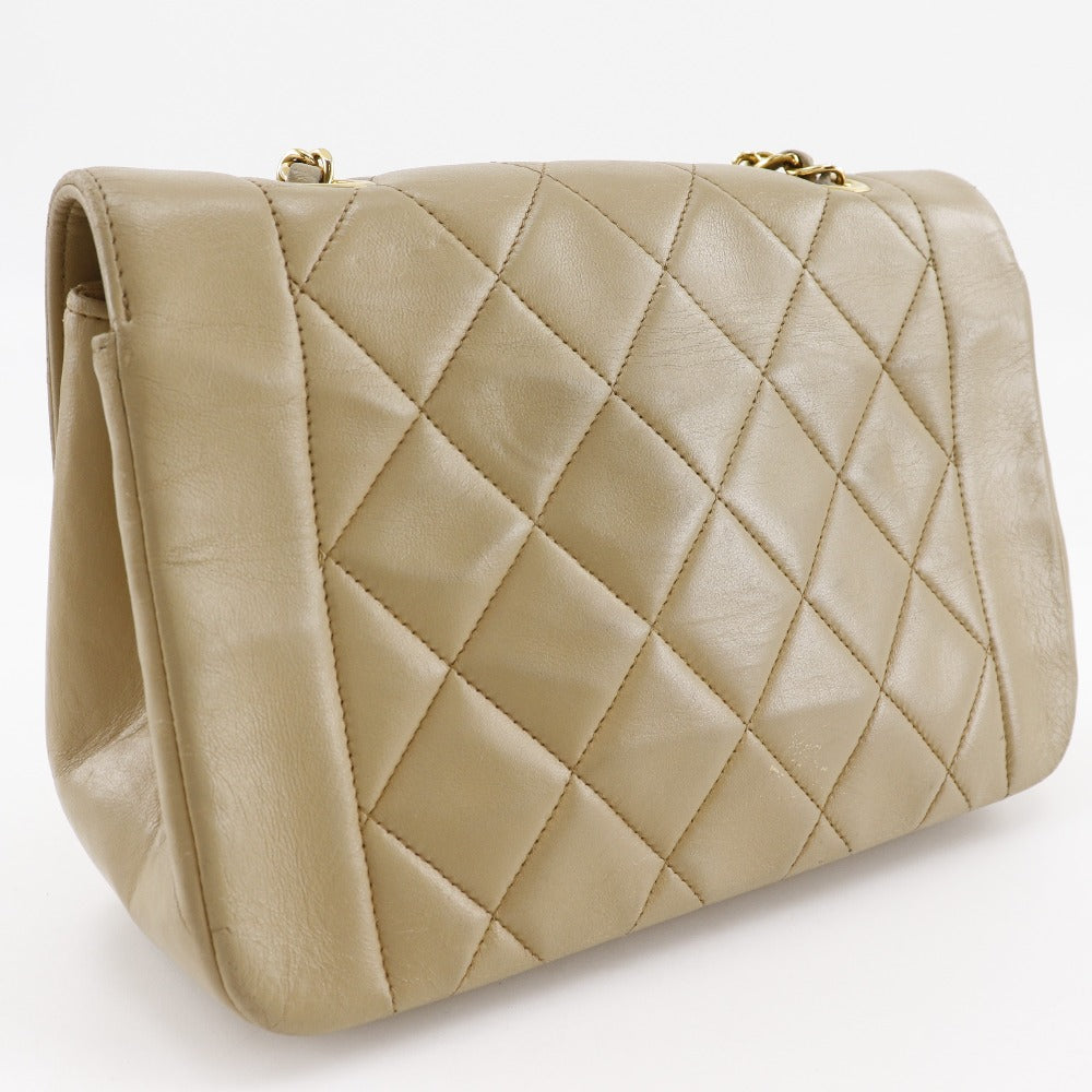 Chanel Diana Lambskin Shoulder Bag Beige