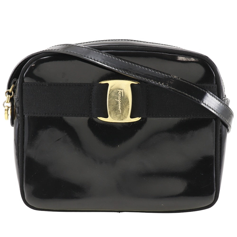 Salvatore Ferragamo Vara Shoulder Bag Black