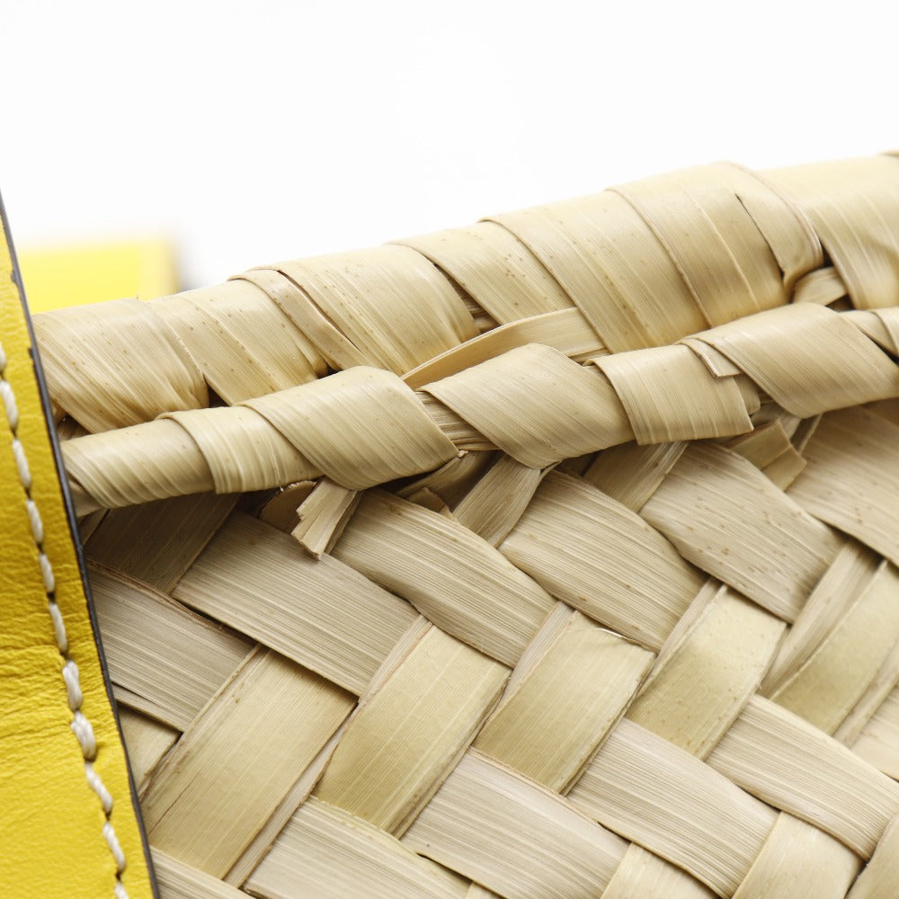 Loewe Raffia Leather Basket Tote Bag