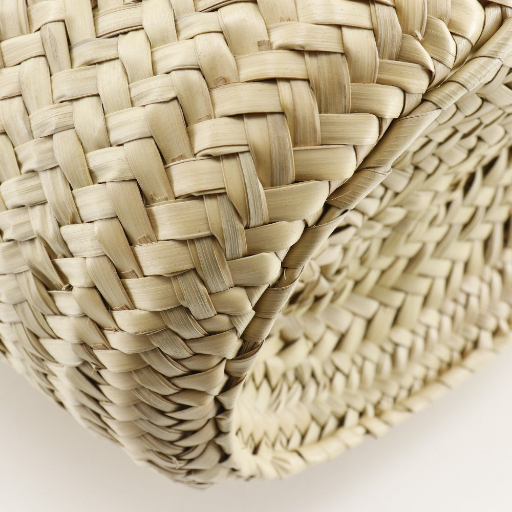 Loewe Raffia Leather Basket Tote Bag