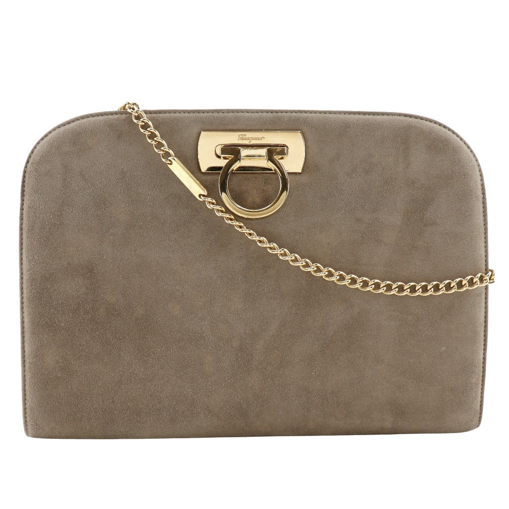 Salvatore Ferragamo Suede Chain Shoulder Bag