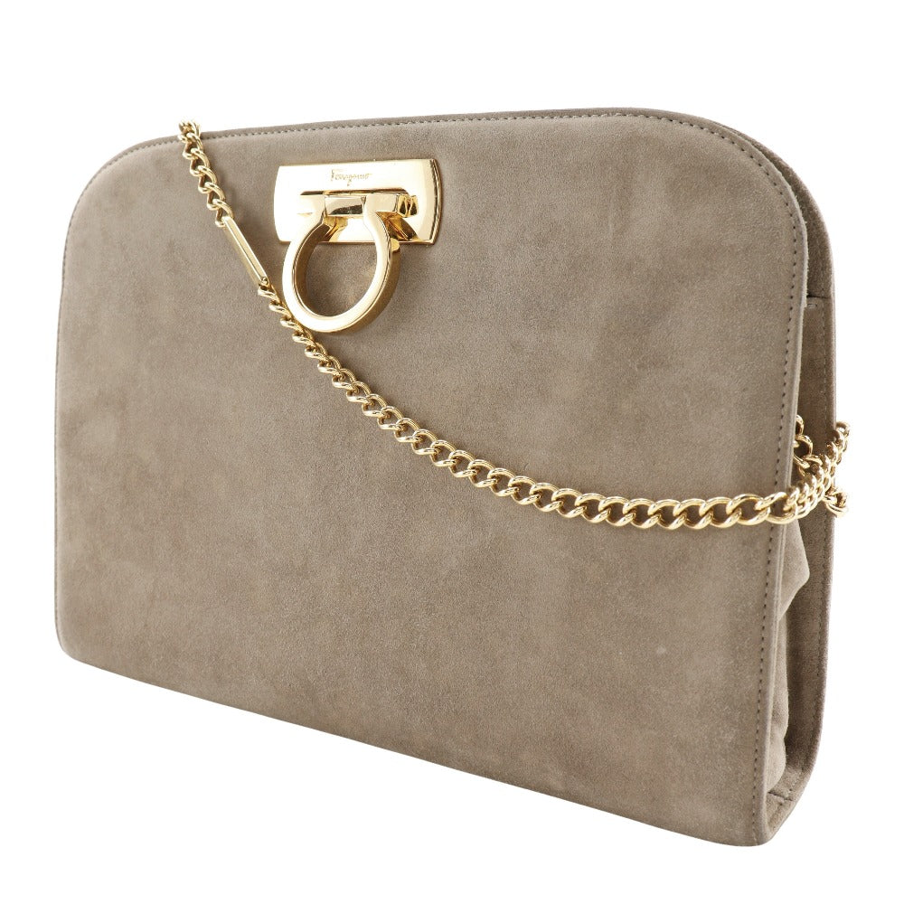 Salvatore Ferragamo Suede Chain Shoulder Bag