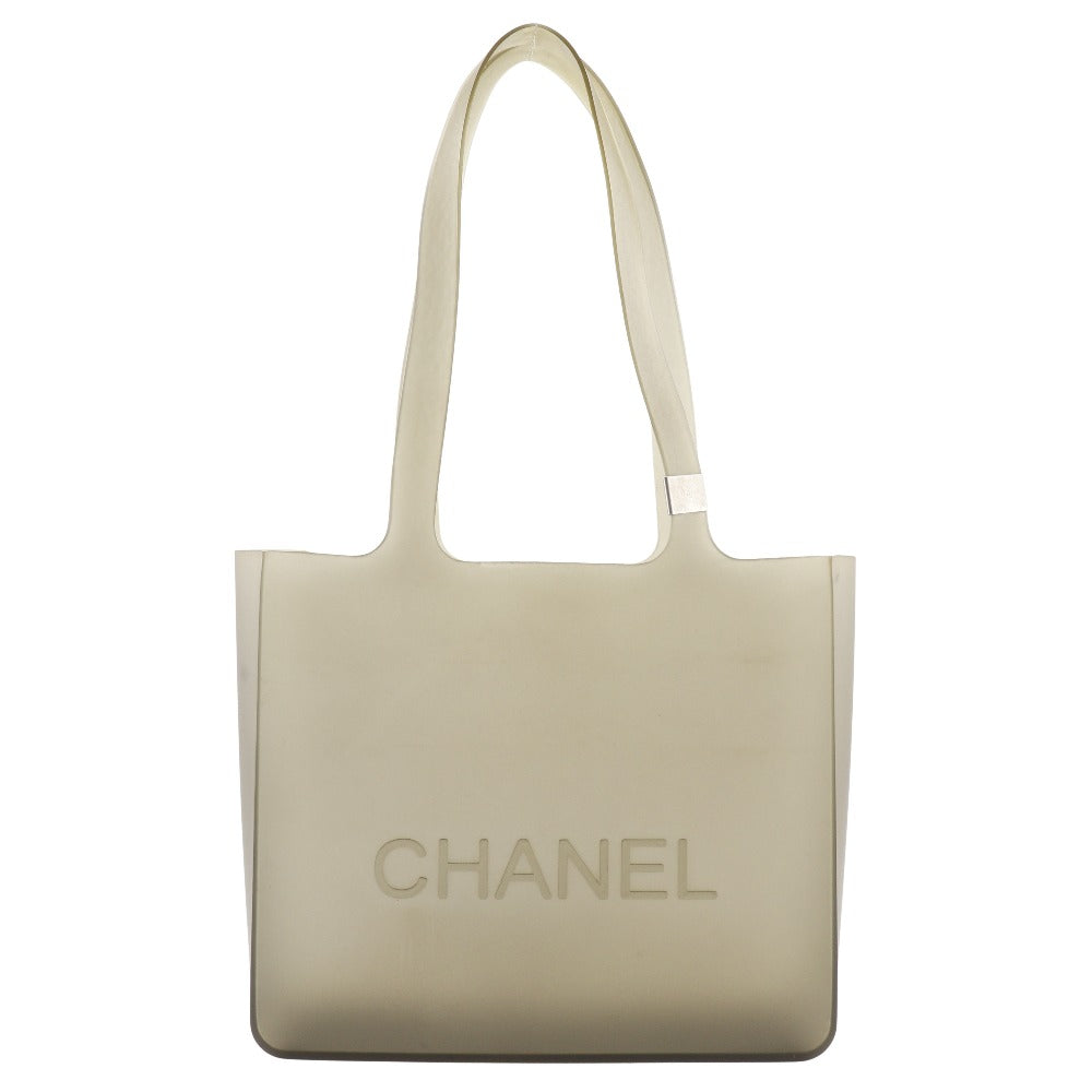 Chanel Logo Tote Bag Rubber Gray