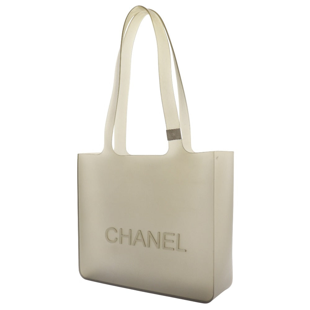 Chanel Logo Tote Bag Rubber Gray