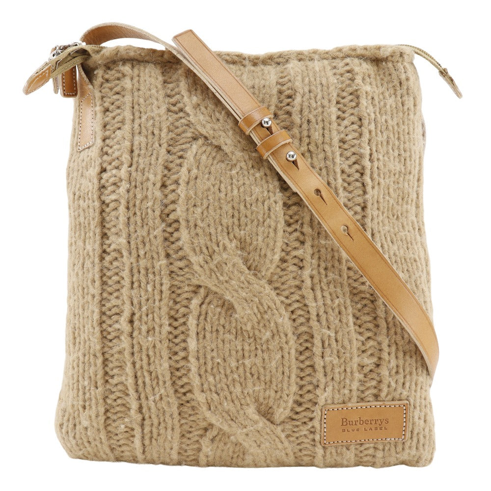 Burberry Wool Knit Shoulder Bag Beige