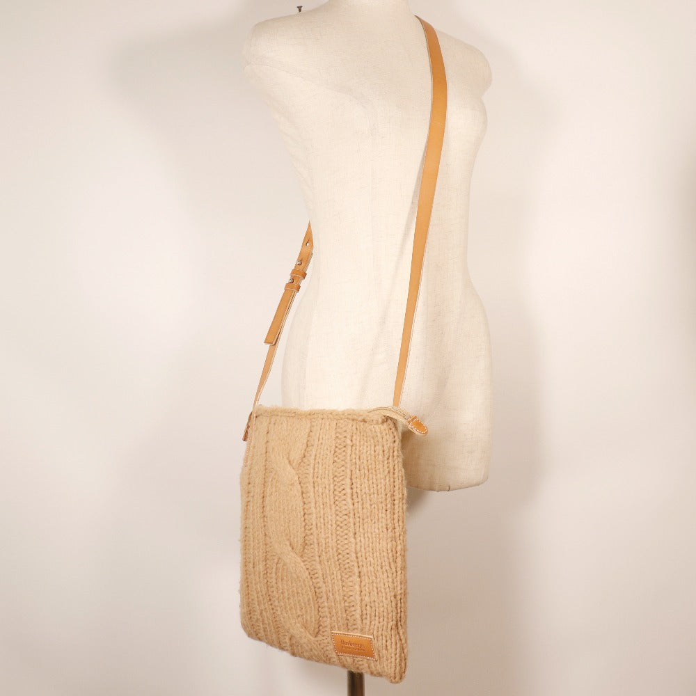 Burberry Wool Knit Shoulder Bag Beige