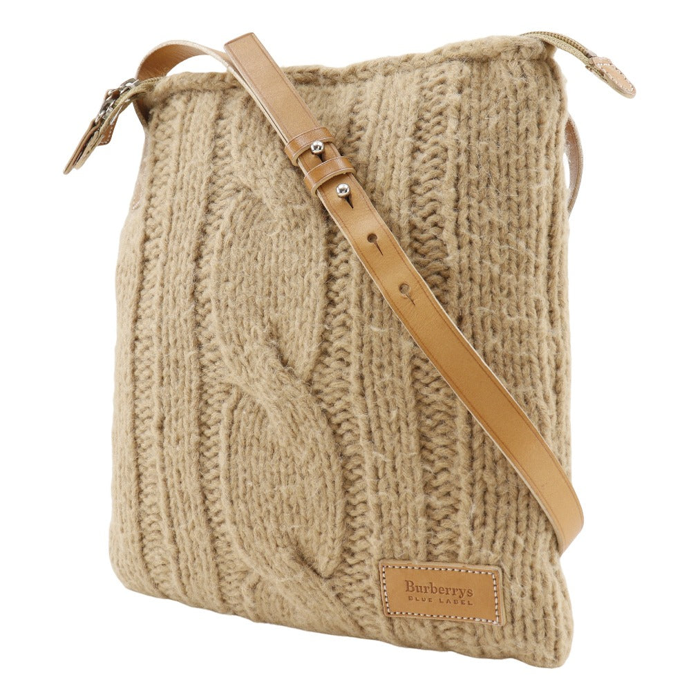 Burberry Wool Knit Shoulder Bag Beige