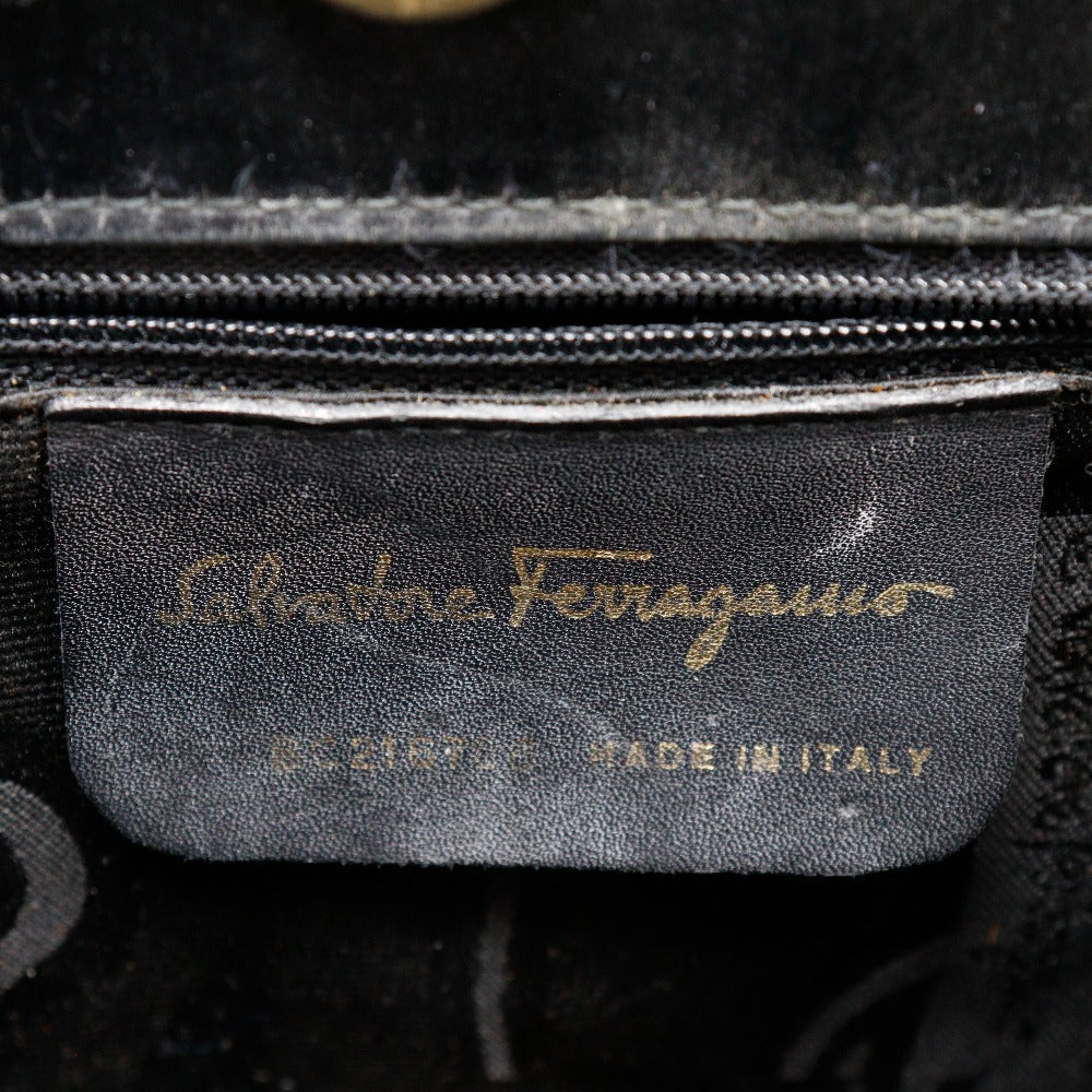 Salvatore Ferragamo Satin Handbag Black