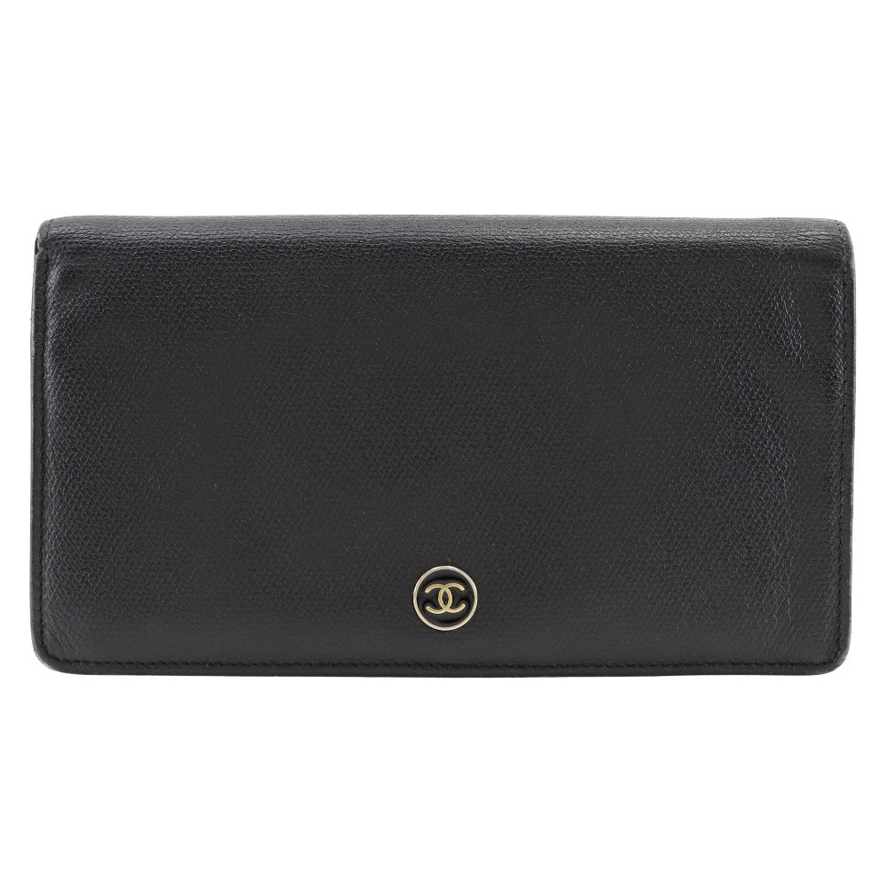 Chanel Leather Coco Button Long Wallet A20904