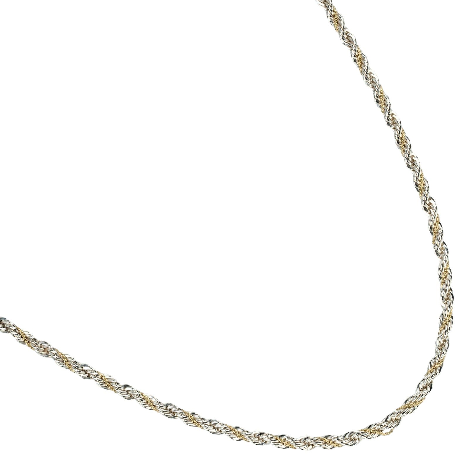 Tiffany & Co Silver 925/K18 Gold Twist Necklace