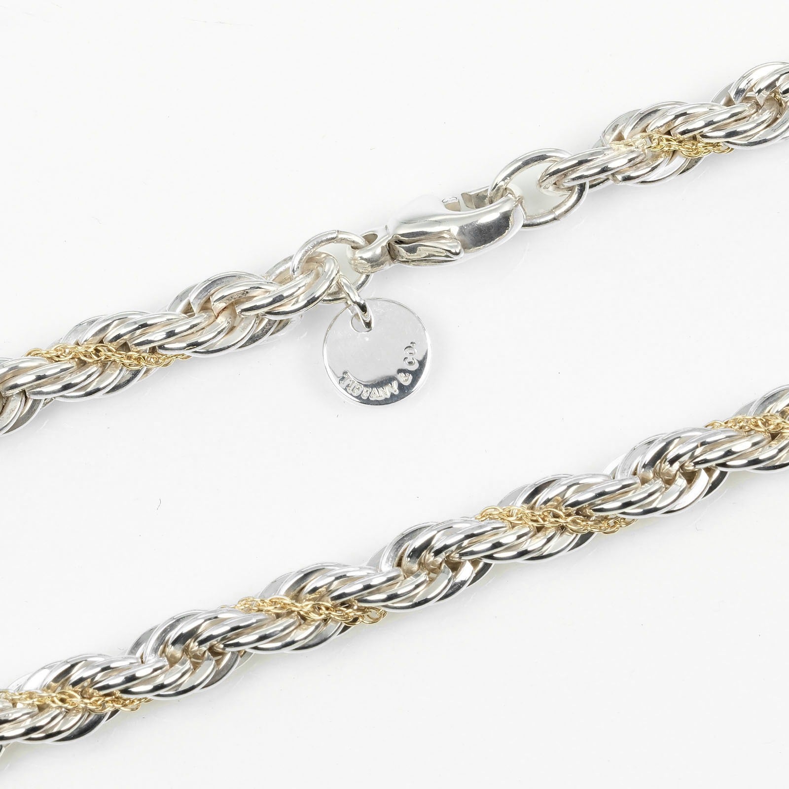 Tiffany & Co Silver 925/K18 Gold Twist Necklace