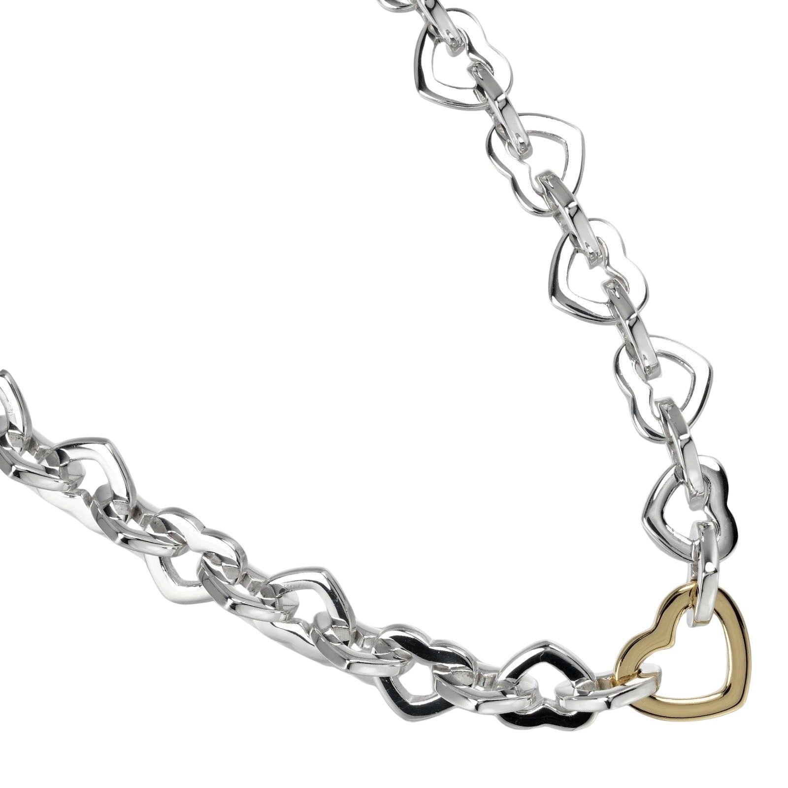 Tiffany & Co Heart Link Necklace Silver 925 K18 Gold