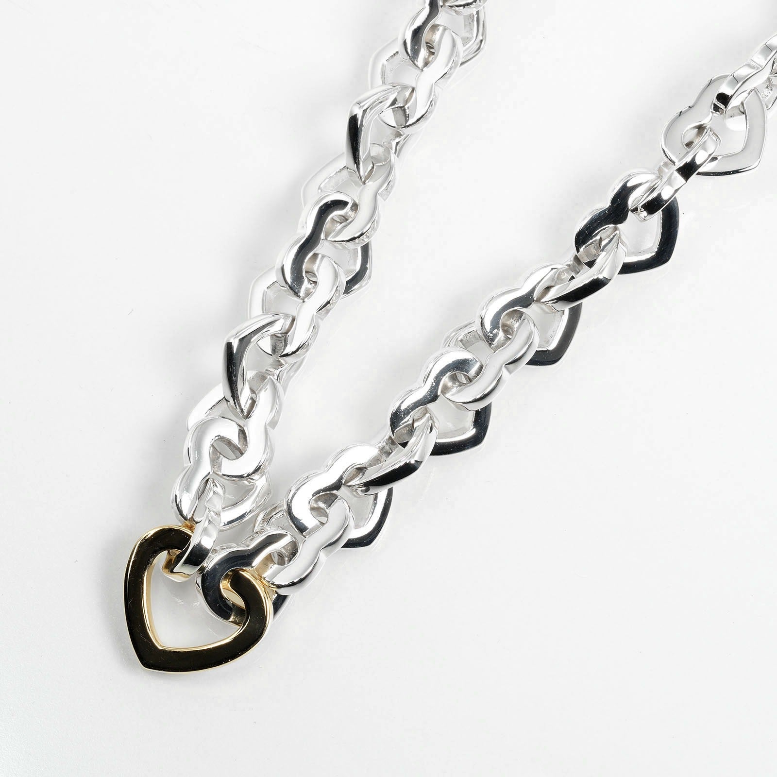 Tiffany & Co Heart Link Necklace Silver 925 K18 Gold